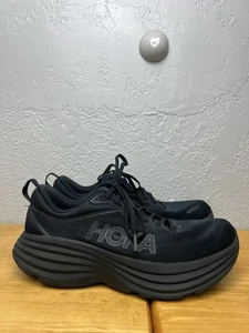 Hoka One One Bondi 8 Hombres 9.5 D EE. UU. Zapatos para Correr Triple Negro Tenis Gimnasio Activo - Imagen 1 de 11