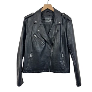 Chaqueta Levi's Clásica Imitación Cuero Vegano Asimétrica Moto Talla XL Motociclista Punk - Imagen 1 de 11