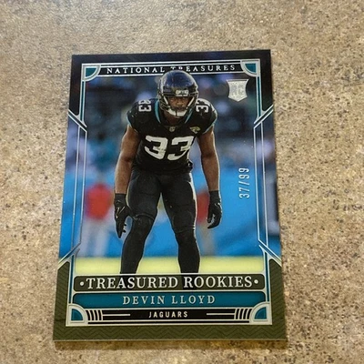 2022 National Treasures DEVIN LLOYD Treasured Rookies 37/99 🔥🔥 Jaguars (RC) - Image 1 of 4