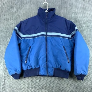 VTG Western Star Seattle Jacket Size Large Blue Long Sleeve Full Zip Stripes - Picture 1 of 14