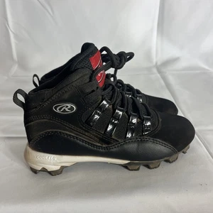 Rawlings Boys Full Press Black Comfort Lace Up Baseball Cleats Size 12 - Picture 1 of 6