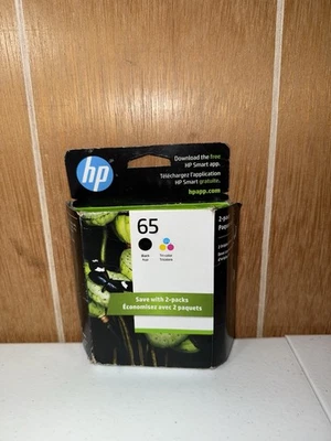 GENUINE HP 65 2-pack Black/Tri-color Original Ink Cartridges, Exp: 05/2026 - Image 1 of 2