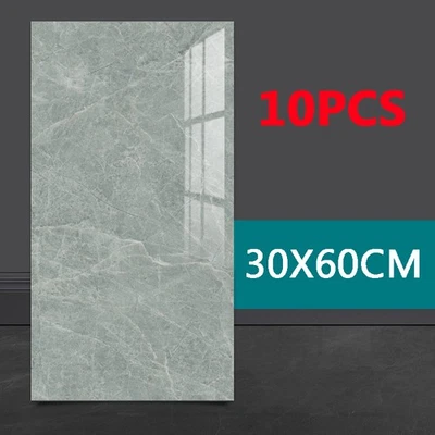 10PCS Self-Adhesive Marble PVC Cladding Wall Panels for Kitchen Bathroom Grey UK - Image 1 of 4