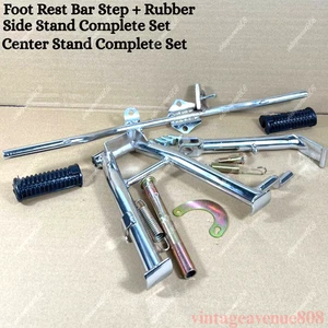 HONDA C100 C102 CA100 C50 C65 C70 C90 Pie PeG + Soporte Principal + Soporte Lateral Cromo - Imagen 1 de 10