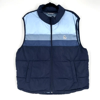 Chaleco acolchado ultraligero Penguin nuevo con etiquetas para hombre Greyson Yukon XL azul a rayas retro Foto 1 de 4