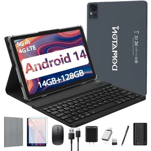 Tablet, 2025 Android Tablet with Keyboard 14GB+128GB+1TB Expand, 4G Cellular ... - Picture 1 of 9