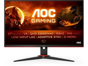 Monitor gamingowy AOC Q27G2E/BK 27" QHD 2560x1440 HDMI DP AMD FreeSync 155Hz 1ms - Zdjęcie 1 z 4