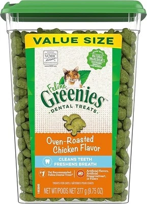 Greenies Feline Dental Cat Treats Oven Roasted Chicken 277g - image 1 of 4