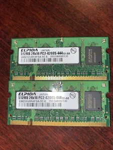 ELPIDA X 2 512 MB RAM Memory 2Rx16 PC2-4200S-444 EBE52UD6AFSA-5C-E. - Picture 1 of 2
