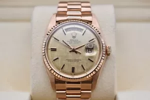 Rolex Day-Date 36mm Rare 18k Rose Gold Ref. 1803 Vintage 1975 President Pie-Pan - Picture 1 of 13