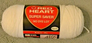 No Dye Red Heart filato Super Saver 0311 bianco 8 oz peggiorato 4 strati - Foto 1 di 4