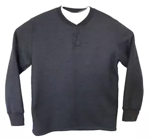 Itasca Herren Sherpa Fleece gefüttert Waffelmuster grau Henley Langarm Shirt L - Bild 1 von 5