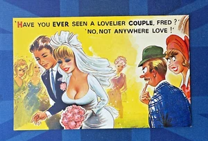 Saucy Bamforth Comic Postkarte 60er Jahre Hochzeit große Brüste Anspielungen Nr 2279 - Bild 1 von 2