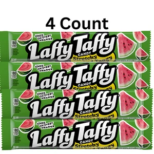 Laffy Taffy Wassermelonenriegel 4er Pack - Kau-fruchtige Süßigkeiten - je 1,5 Unzen mit Witzen - Bild 1 von 1