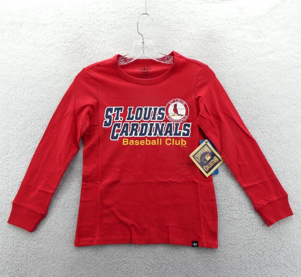 St Louis Cardinals Shirt Kids Medium Red '47 Brand Long Sleeve Cotton Knit Youth - Image 1 of 4