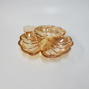 Karneval Glas Ringelblume Pfirsich Glanz geteilt Schale - Bild 1 von 7