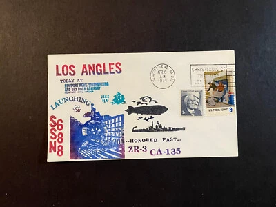 US NAVY, USS Los Angles, SSN 688, Launching, FDC 1974, Sc# 1280 & 1496, Crisp! - Image 1 of 2