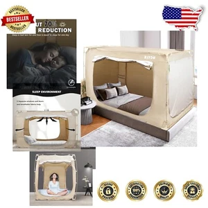 Breathable Twin Bed Tent Canopy with Blackout Options - Easy Setup & Storage - Picture 1 of 11