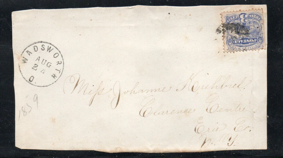 1859 Cover Front/  Sc# 114 - Wadsworth, OH      /     Lot 0525336 - Image 1 of 1
