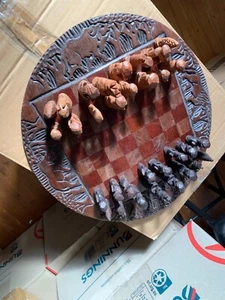 African artisan handcrafted CHESS pieces and board from Zimbabwe 2009 - Picture 1 of 16