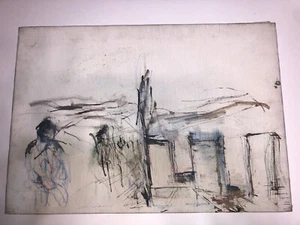 Ernesto Treccani tecnica mista su tela cm 35x50 certificato Galleria - Bild 1 von 13