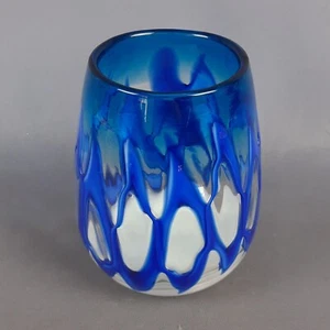 Vase Glas Murano Design Blu Blau Weiß Modernes Design Italienisch Jahre ‘70 - Bild 1 von 14