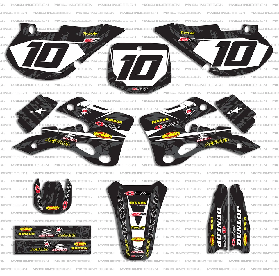 KIT GRÁFICO CALCOMANÍA MOTOCROSS 1999 2000 2001 2002 KAWASAKI KX 125 250 KX250 KX125 Foto 1 de 4