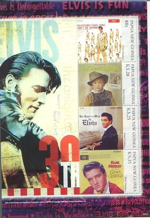 Papúa Nueva Guinea; ELVIS PRESLEY s/s 4 sellos - MNH Foto 1 de 1