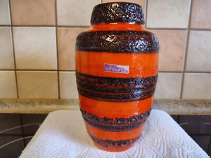 Scheurich Keramik Vase Fat Lava Mid Century 60er 70er orange 549-72 TOP ZUSTAND - Bild 1 von 6
