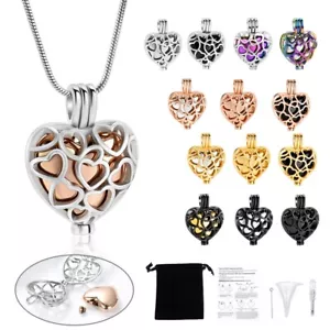 Herz Einäscherung Schmuck Urne Halskette Für Asche Urne Anhänger Für Menschliche - Bild 1 von 90