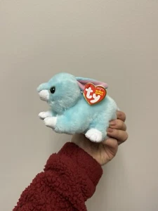 TY Beanie Babies Original Velvet TY Blue Bunny Jumper, New With Tags - Picture 1 of 5