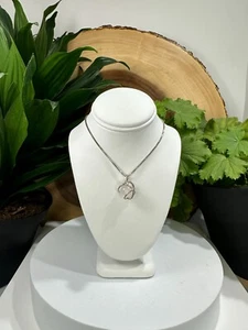 Vintage Womens Necklace with Round Quartz Pendant 925 - Bild 1 von 1