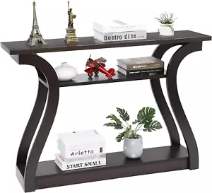 3 Tier Narrow Console Table Accent Sofa Table Wood Entryway Table Decorative Hal - Picture 1 of 7