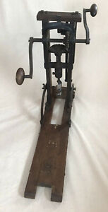 Vintage Hand-Driven Cast Iron Drill for Boring Barn Beams or Timber Framing