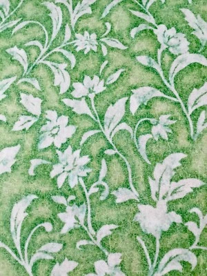 Vintage Floral Tapestry on Green - Cotton Fabric from Santee Prints - 1/2 yd - Image 1 of 3