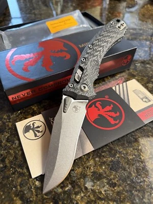 Microtech Amphibian RAM-LOK™ Carbon Fiber Stonewash Prototype M390MK Rare! - Image 1 of 4