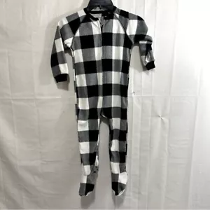 The Children’s Place Unisex Toddler Buffalo Plaid Fleece One Piece Pajamas 3T - Picture 1 of 5