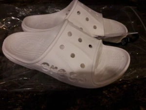 NEW Mens Crocs Baya Slide White Sandals Shoes, size 13 - Picture 1 of 2