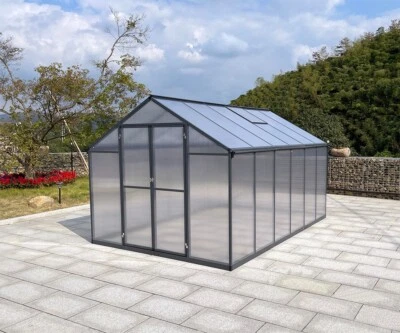 8,59m² ALU Haus Gewächshaus Treibhaus Frühbeet Pflanzenhaus - MIT Fundament