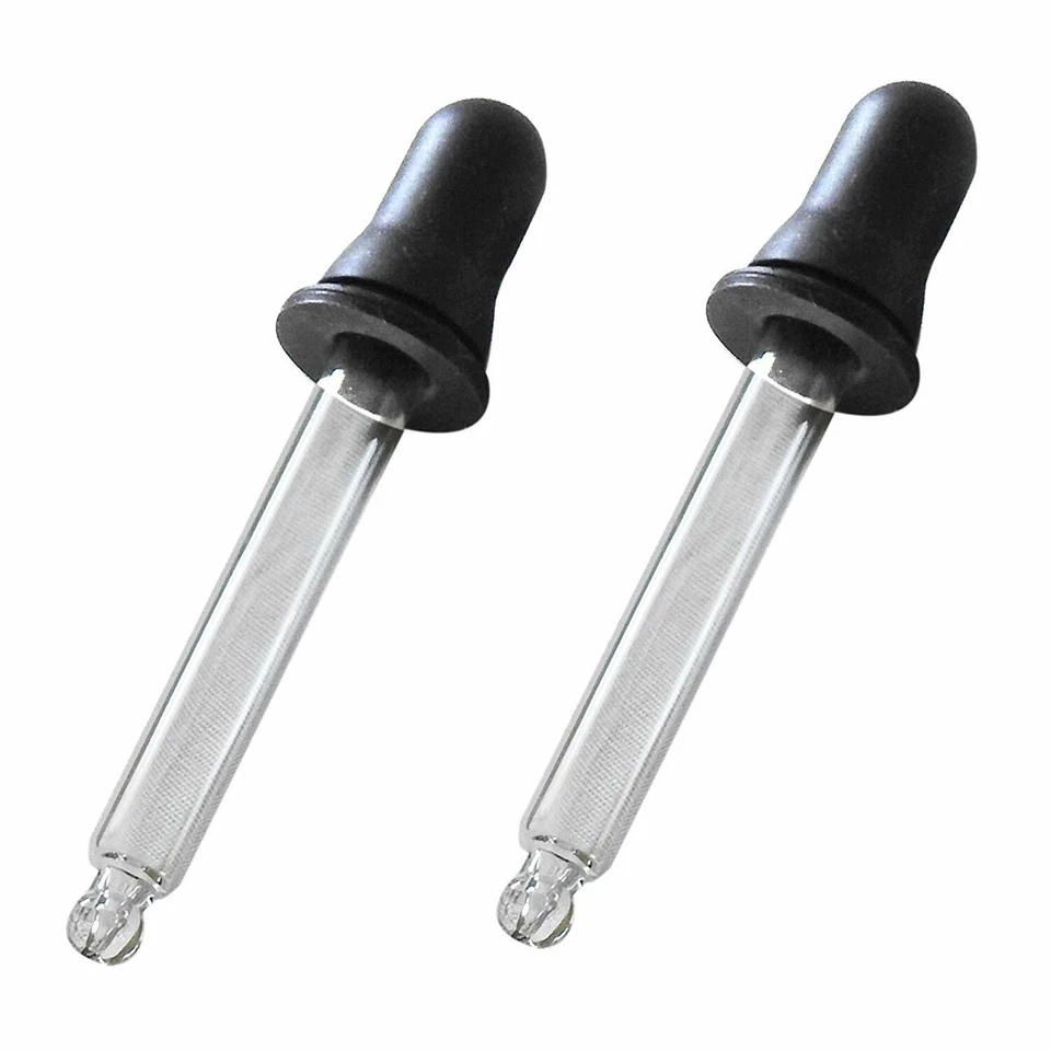 Eye Dropper Clear Glass Pipette - Angled for Eye / Ear First Aid Use - Fast P&P