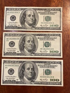 2006A $100 (3) One Hundred Dollar Bills ~ (1) Vintage! - Picture 1 of 6