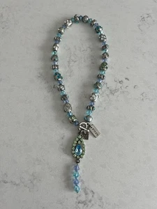 Vintage Otazu Kristall und Metall Perlenkette - Bild 1 von 7