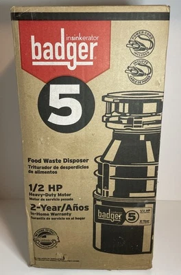 New InSinkErator Badger 5 1/2HP Garbage Disposal. With Power cord. Free Shipping - Image 1 of 4
