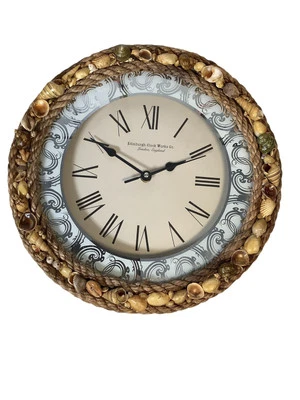 Edinburgh Wall Clock Sea Shells 12.5” Nautical Ocean Shell Crafts Beach - Image 1 of 3