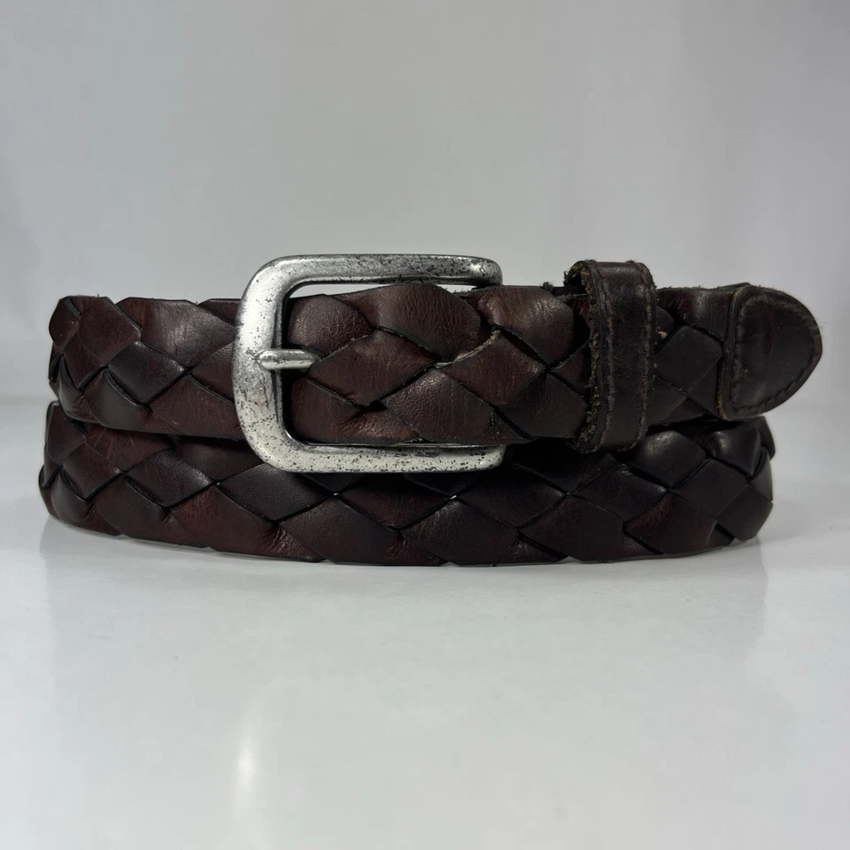 Cinturón de Vestir Dockers Usado Marrón Trenzado Cuero Grano Completo - Talla 36/90 Foto 1 de 4