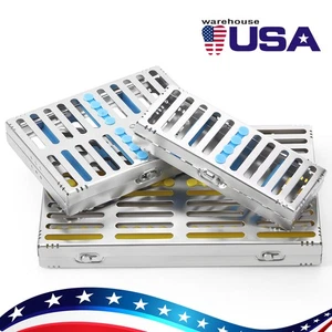 5/10/20 Grid Dental Sterilization Rack Surgical Disinfection Box Tray File Bur - Picture 1 of 14