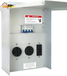 Panel de toma de corriente temporal, panel de toma de corriente eléctrica RV, 20 30 y 50 - Imagen 1 de 12
