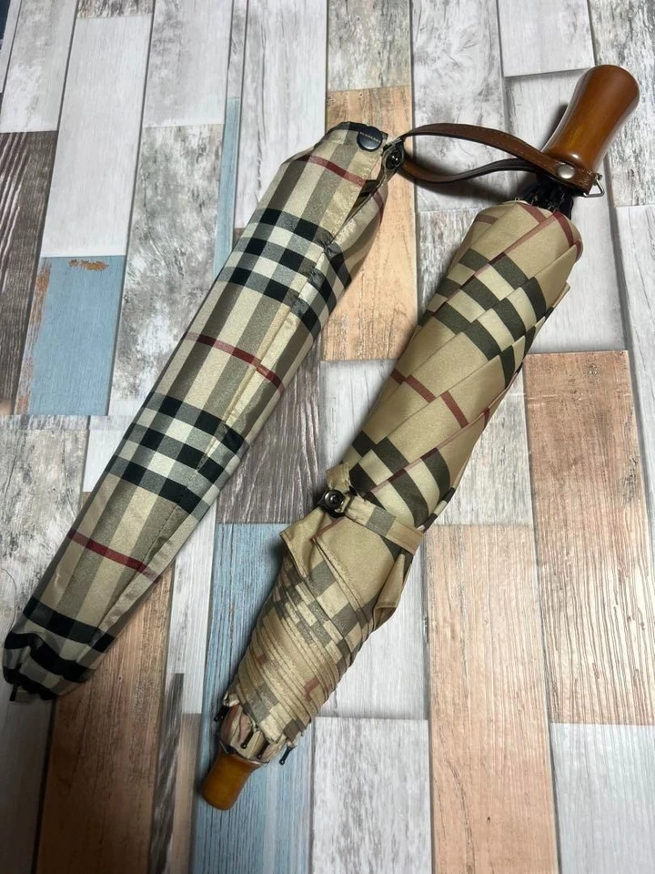 BURBERRY Folding Umbrella Camel Check 23912 - Image 1 of 4