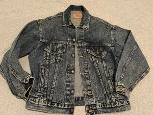 Vintage 80s Levis 70507 0227 Acid Wash Denim Jeansjacke Blau Medium Made in USA - Bild 1 von 10