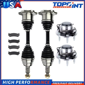 For Cadillac Escalade Chevrolet Tahoe Front CV Axle+Brake Pads+Wheel Bearing Hub - Picture 1 of 21